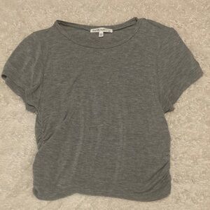 Heather Gray Short Sleeve Crop Top